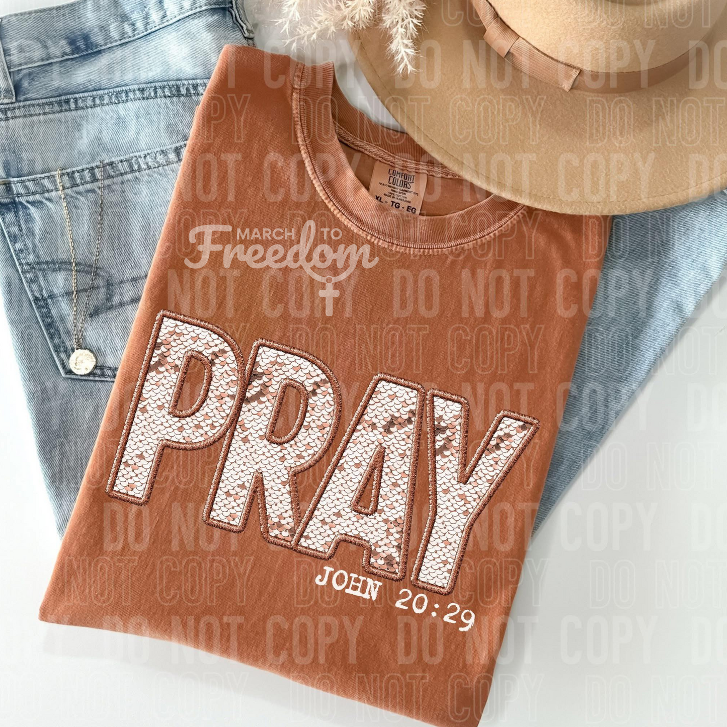 MTF132 - Pray Faux Embroidery John 20:29