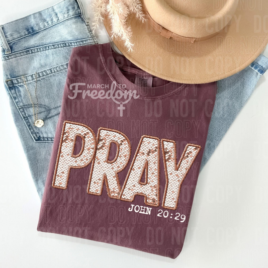MTF132 - Pray Faux Embroidery John 20:29