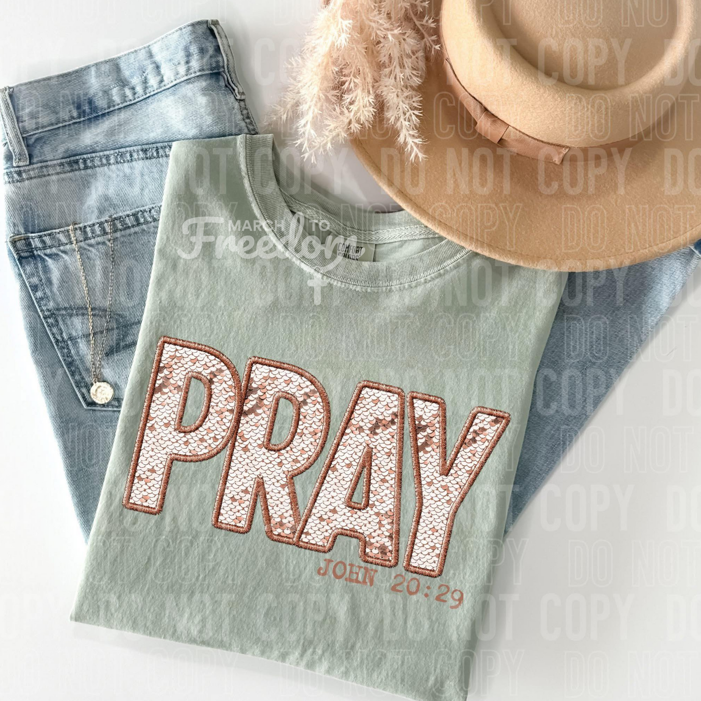 MTF132 - Pray Faux Embroidery John 20:29