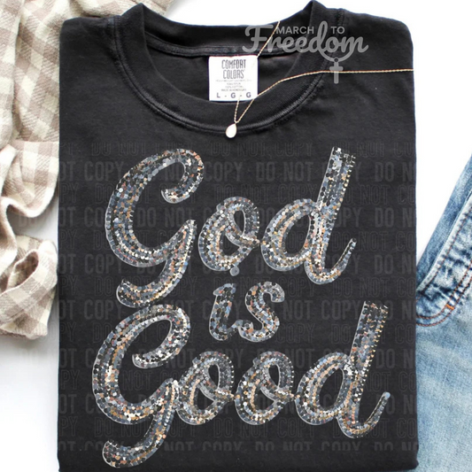 MTF290 - God is Good Faux Sequins