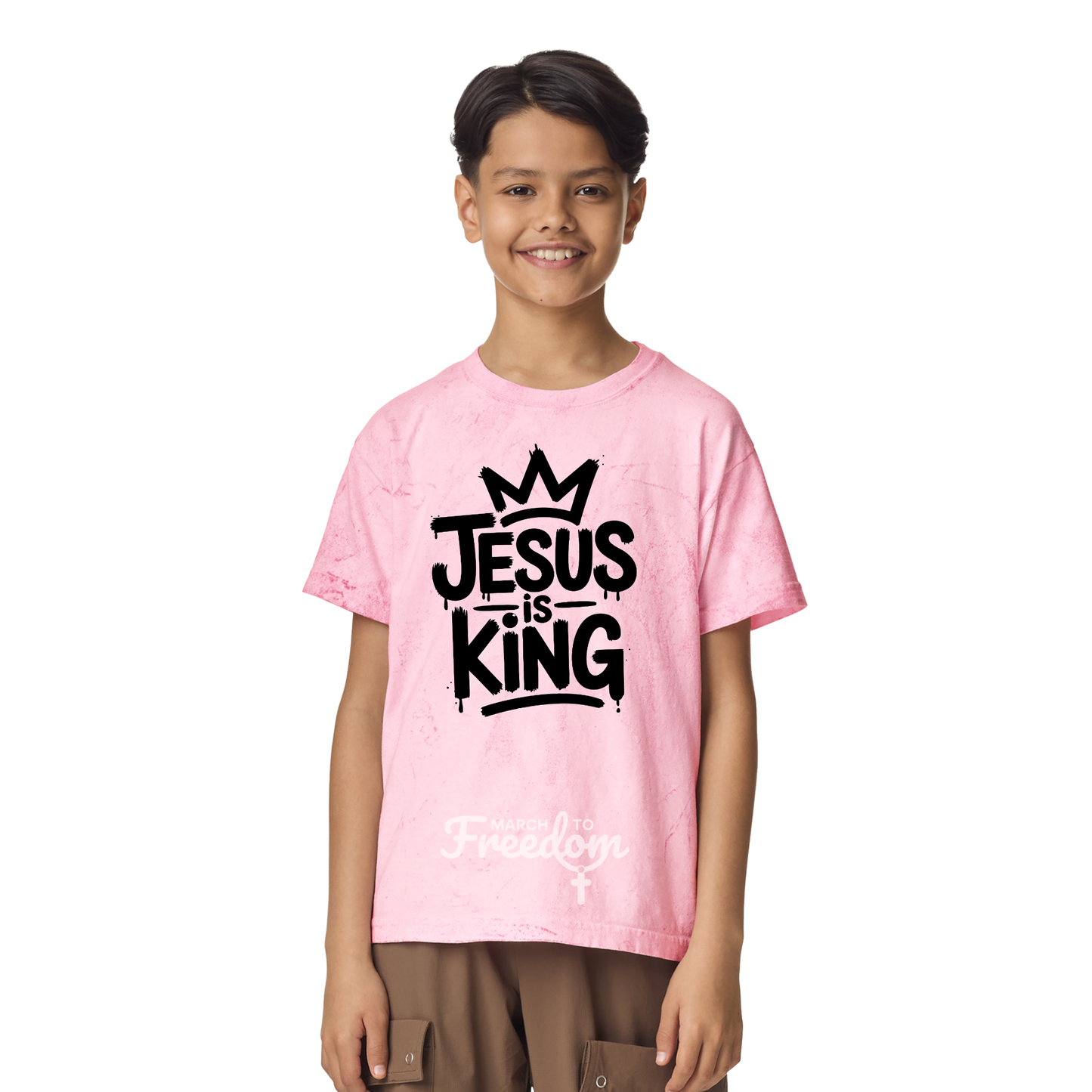 MTF319 - Jesus Is King Tie-Dye Youth T-Shirt