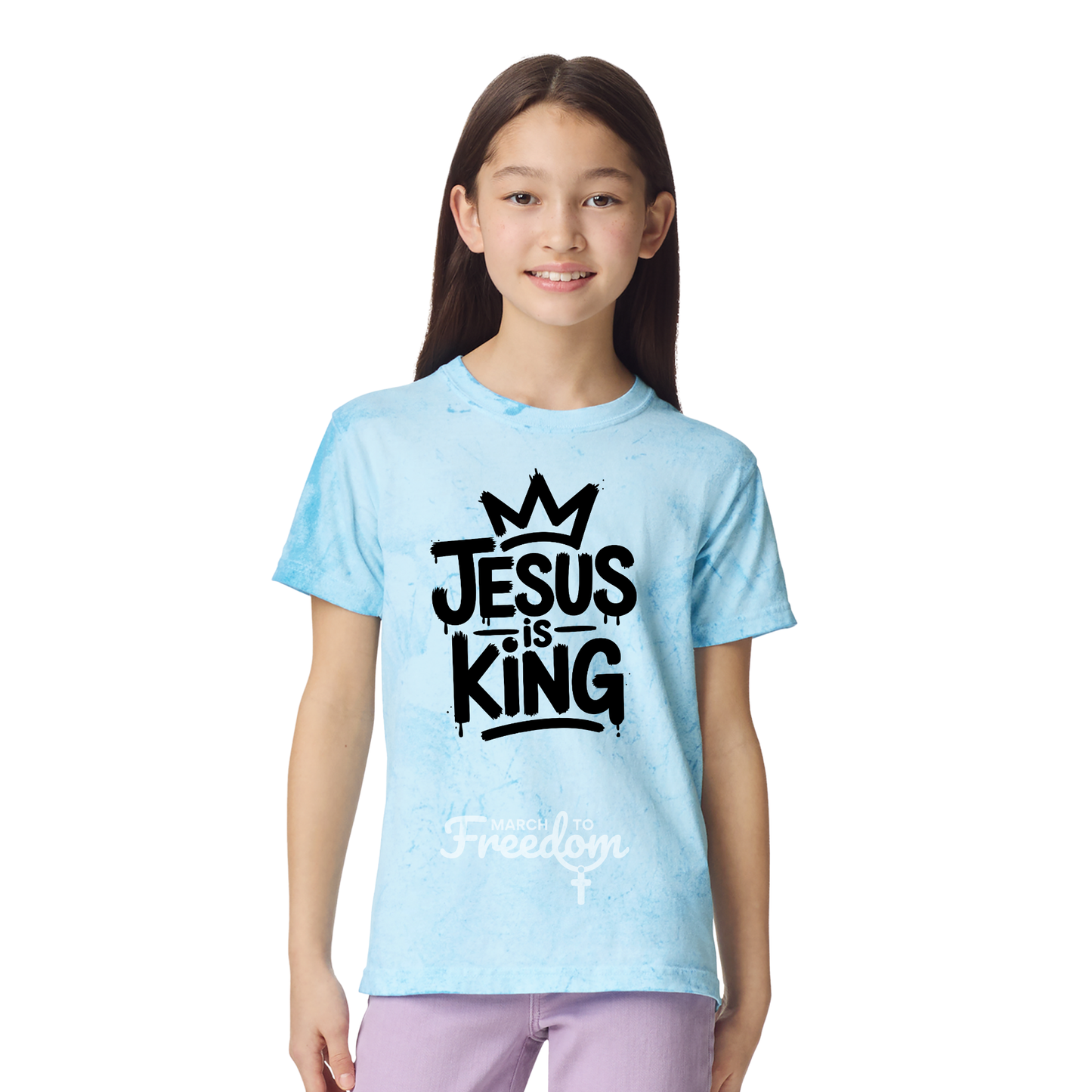 MTF319 - Jesus Is King Tie-Dye Youth T-Shirt