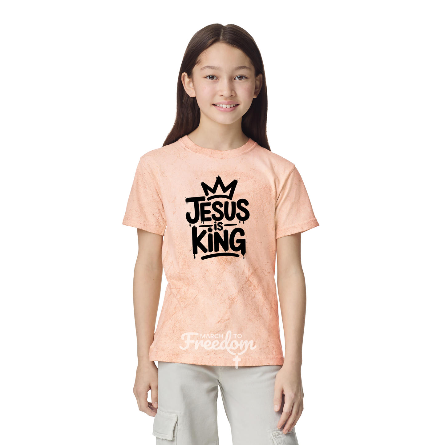 MTF319 - Jesus Is King Tie-Dye Youth T-Shirt
