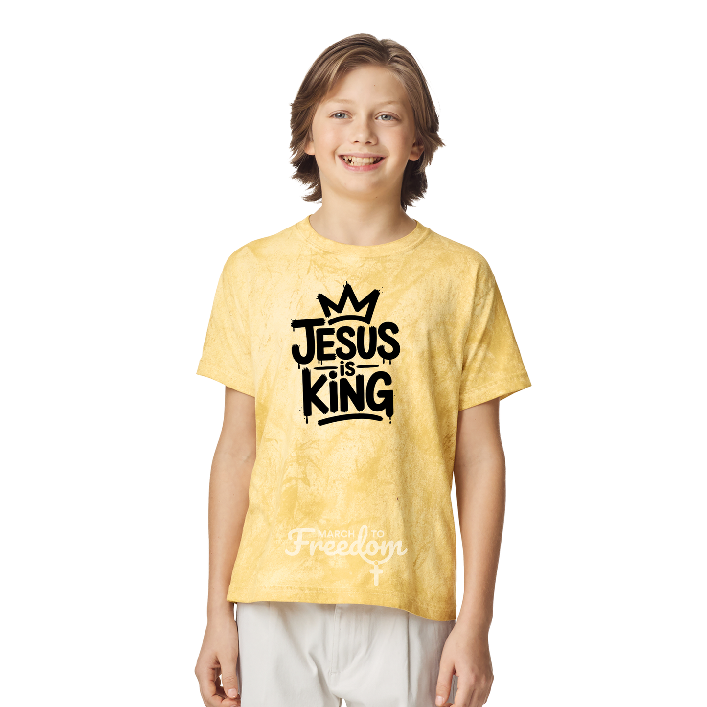 MTF319 - Jesus Is King Tie-Dye Youth T-Shirt