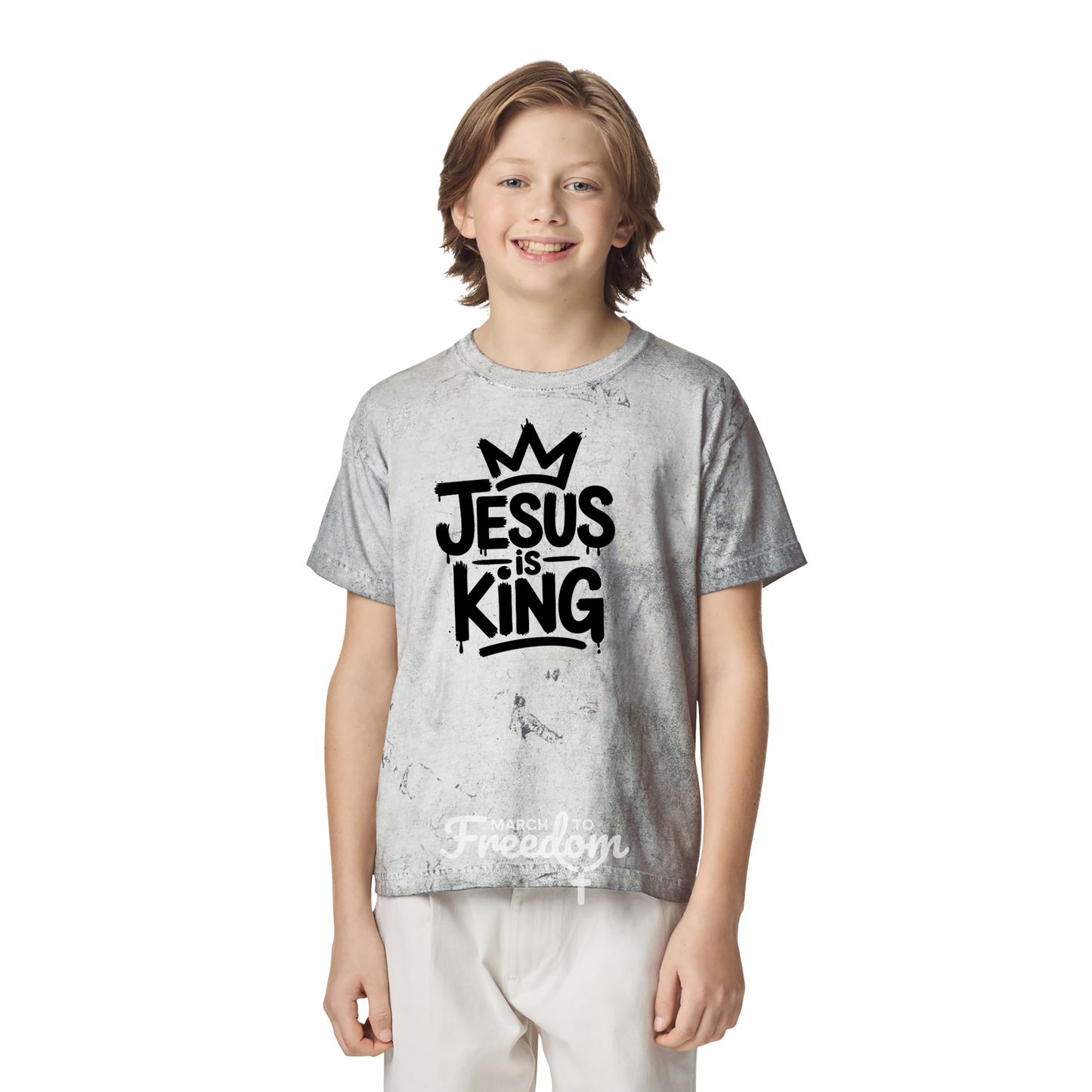 MTF319 - Jesus Is King Tie-Dye Youth T-Shirt