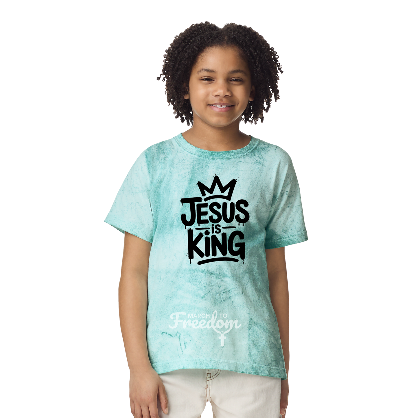 MTF319 - Jesus Is King Tie-Dye Youth T-Shirt
