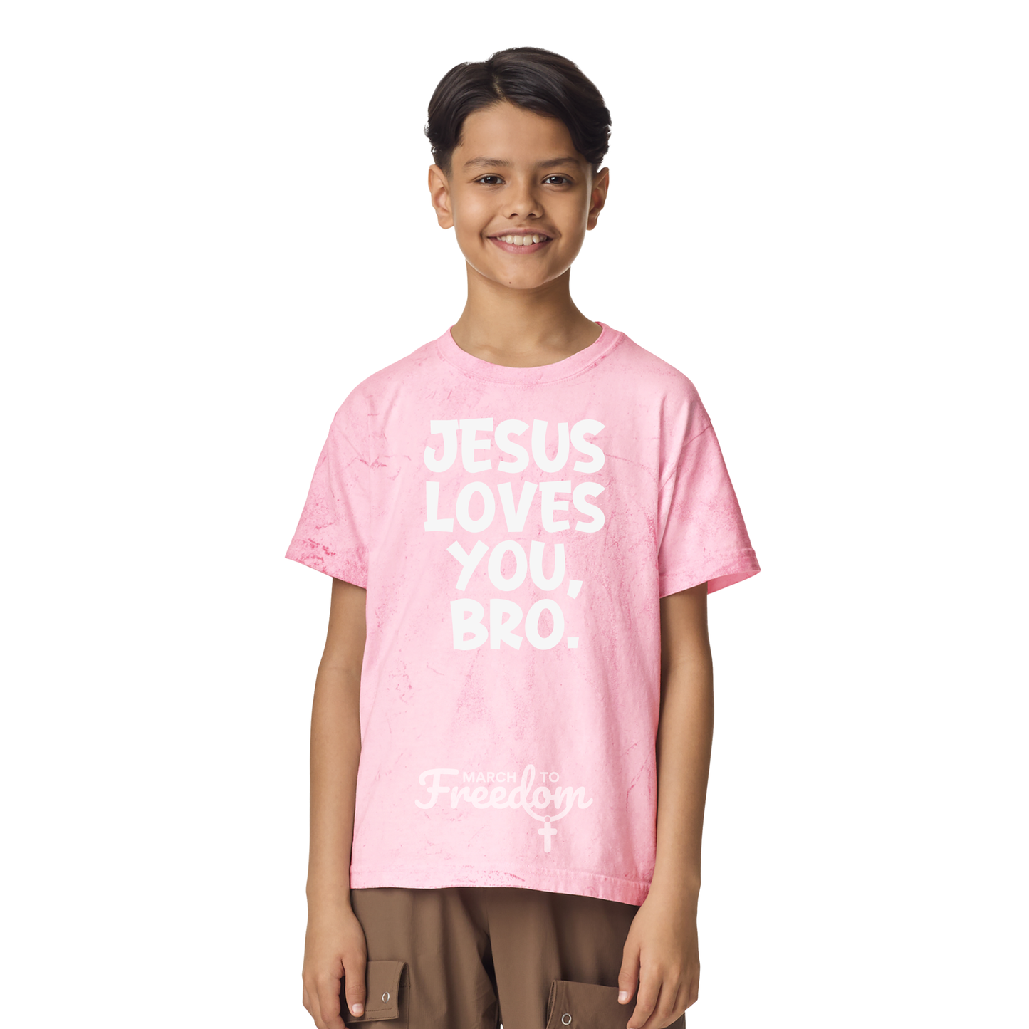 MTF 320 - Jesus Loves You Bro Tie-Dye Youth T-Shirt