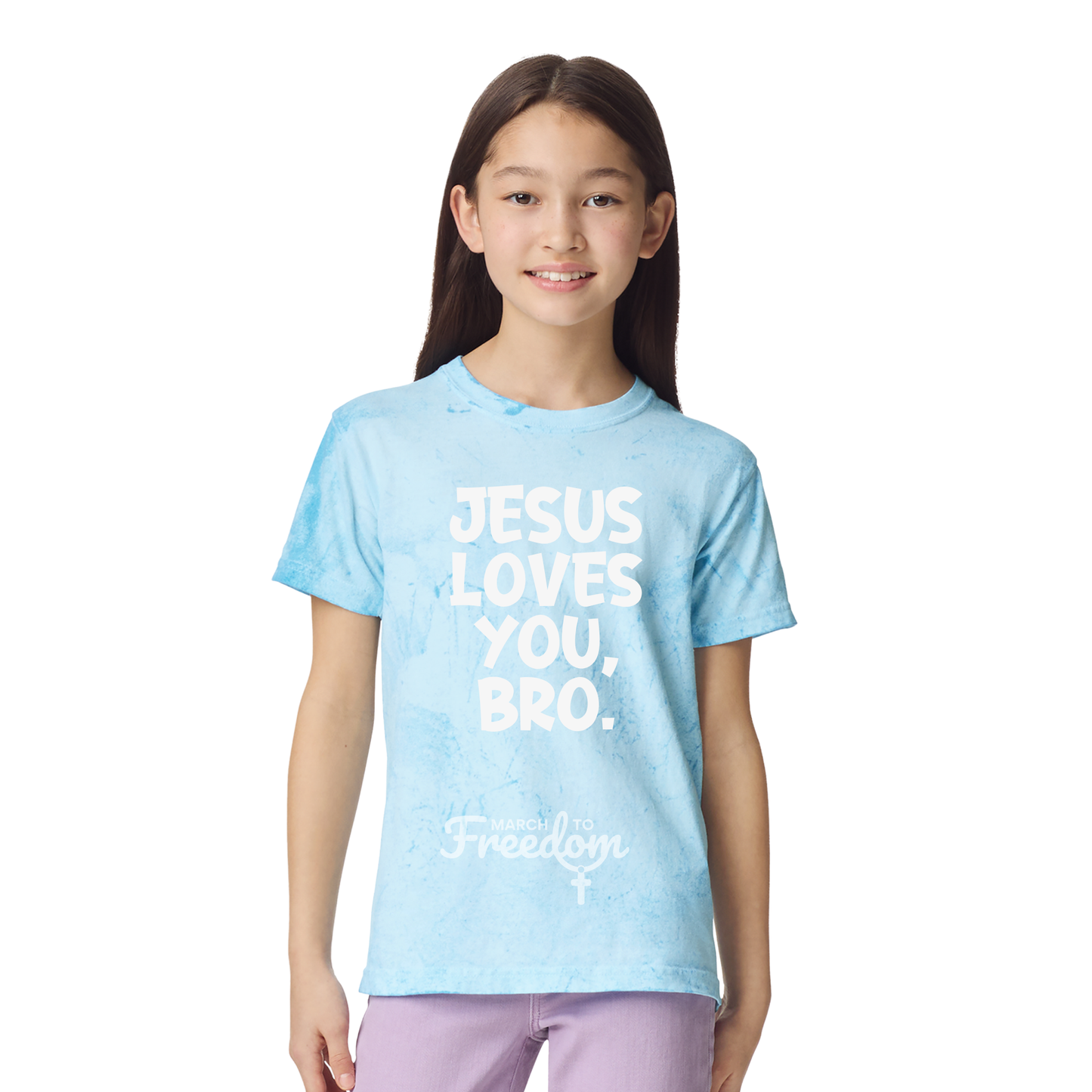 MTF 320 - Jesus Loves You Bro Tie-Dye Youth T-Shirt