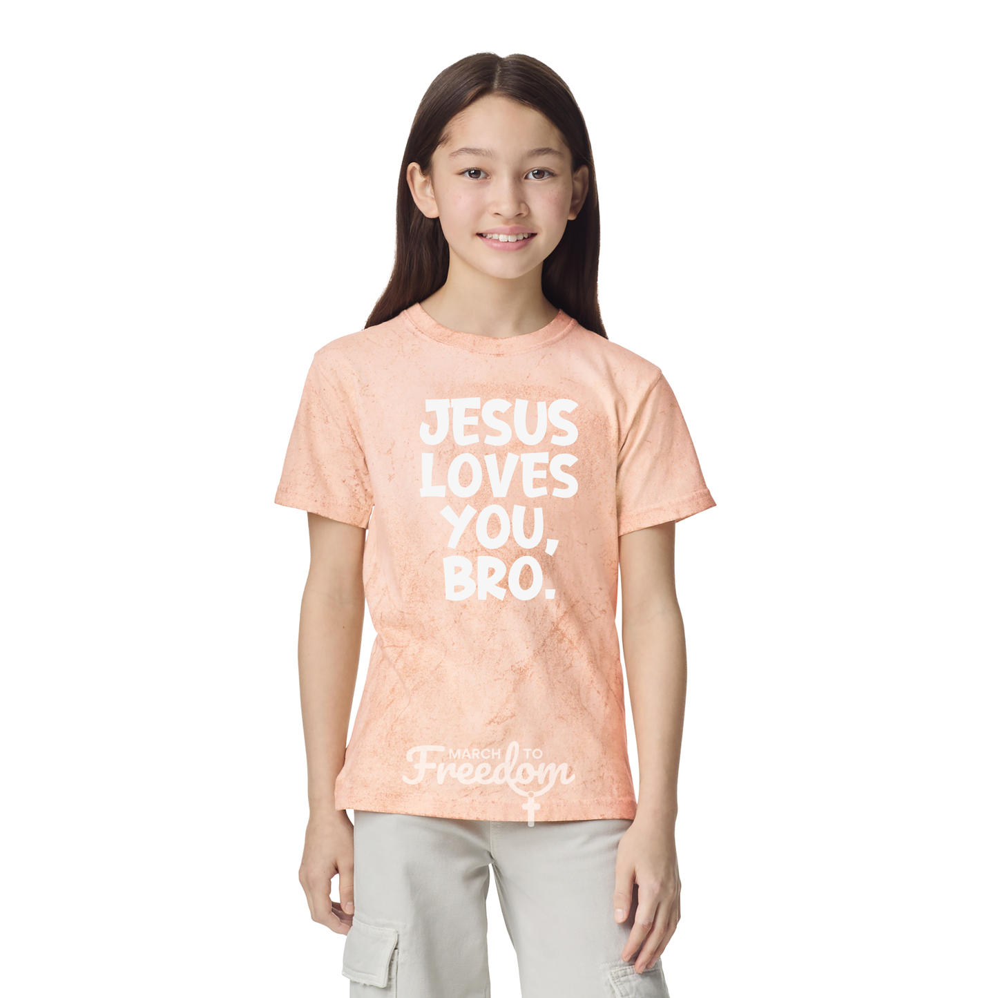 MTF 320 - Jesus Loves You Bro Tie-Dye Youth T-Shirt