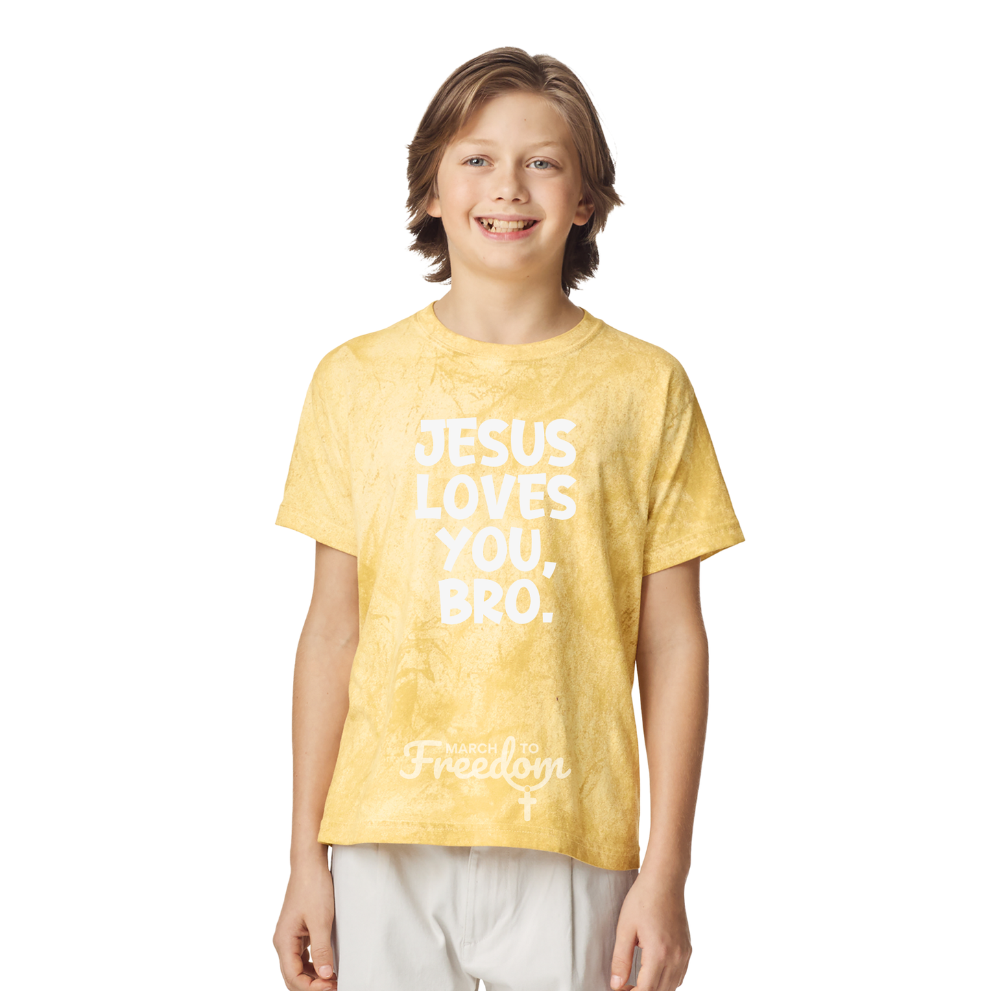 MTF 320 - Jesus Loves You Bro Tie-Dye Youth T-Shirt