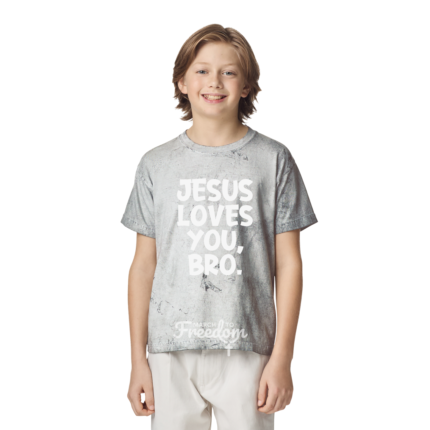 MTF 320 - Jesus Loves You Bro Tie-Dye Youth T-Shirt