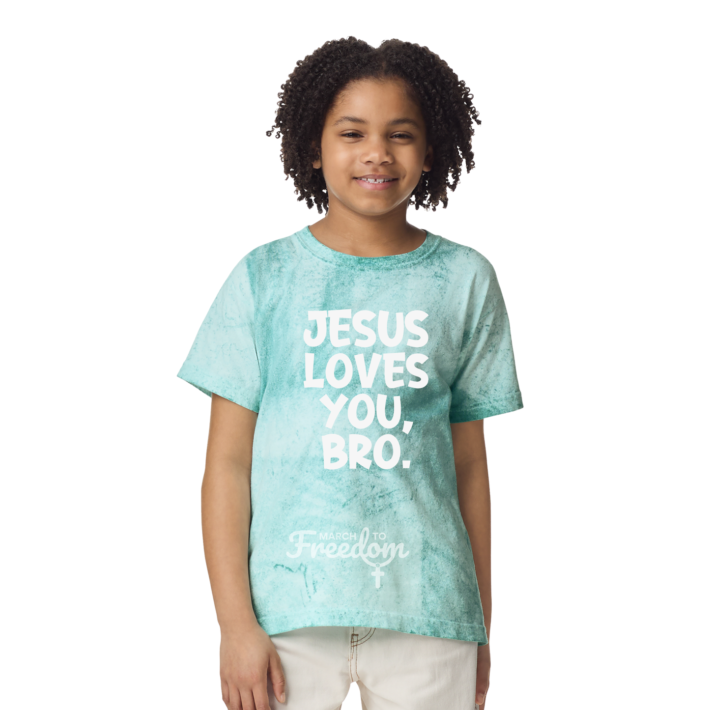 MTF 320 - Jesus Loves You Bro Tie-Dye Youth T-Shirt