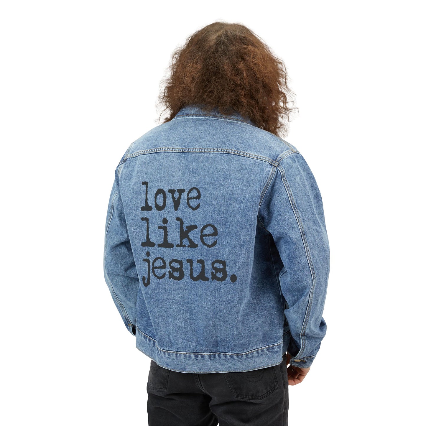 MTF323 - Men's Denim Jacket Love Like Jesus