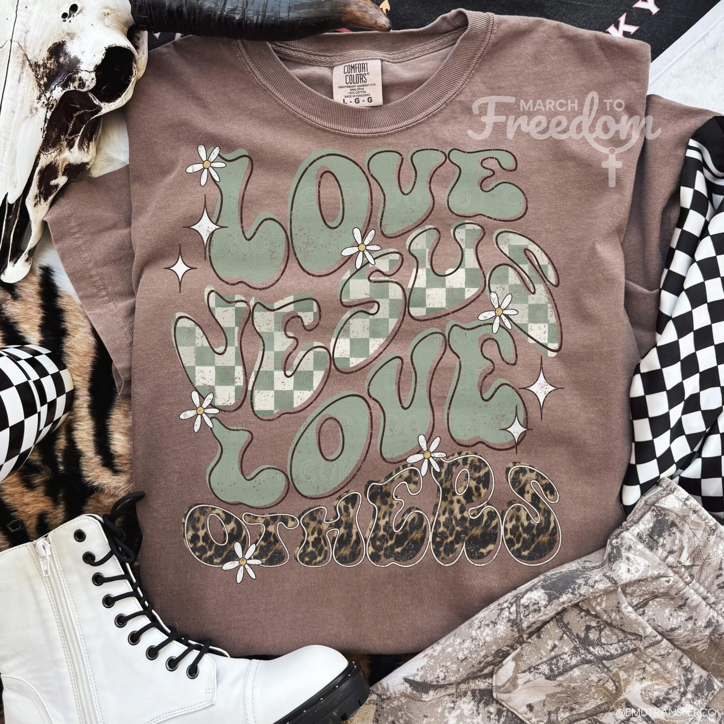 MTF131 - Love Jesus Love Others Checkered and Leopard