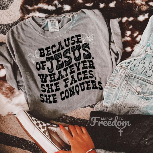 MTF245 - Because of Jesus Whatever She Faces, She Conquers
